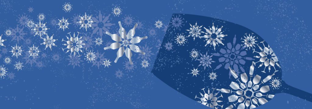 "Wine" Snowflakes flowing out of a wine glass in blue colors/background.